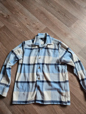 SMOG Relaxed Fit karierte Hemdjacke Hemd blau weiß Größe S mit Kragen