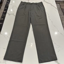 Haggar Mens Cool 18 Pro Classic Fit Golf Athletic Pants Sz 36 x 34 Gray Comfort