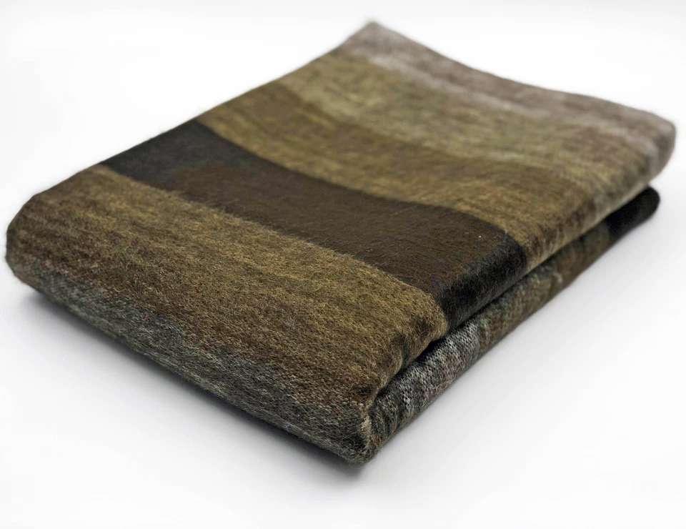 SOFT & WARM CHOCOLATE BROWN BRUSHED ALPACA WOOL BLANKET THROW 90"x65" - Image 3 of 4