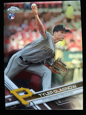 2017 Topps Chrome TYLER GLASNOW Rookie #189 Los Angeles Dodgers RC