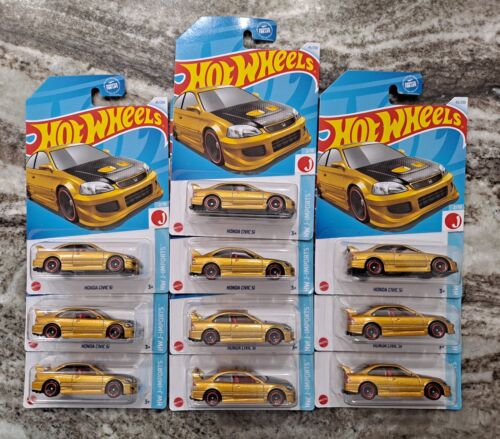 2024 Hot Wheels Honda Civic Si , HW J-Imports #4, Lot of 10, Gold - Picture 1 of 1