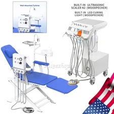 Dental Delivery Unit Suction Rolling Compressor Trolley /Portable Chair +Turbine