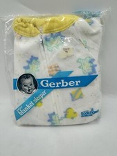 NEW Vintage Gerber Fleece Baby Infant Blanket Sleeper Sz 12 Months NWT Old Stock