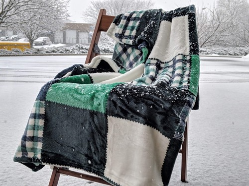Tache Plaid Patchwork Super Soft Warm Fleece Flannel Tartan Throw Bed Blanket - Picture 9 of 37