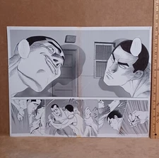 Welcome To Koshu Prison Japanese Anime Manga Double Splash Page Original Art