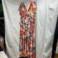 KOH KOH Elegant Red and Pink Maxi Dress 3X