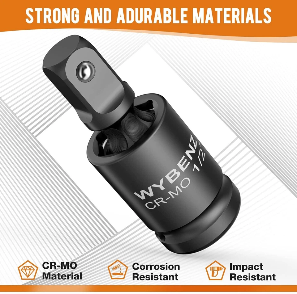 Universal Joint Swivel Socket Adapter Set 3/4"Drivers,U-Joint Drive CR-MO Impact - Image 4 of 4