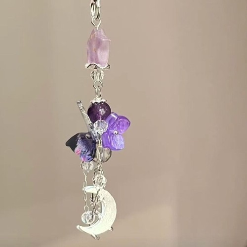 Purple Beaded Tassels Phone Strap Offering A Blend Of Style And Functionality - Zdjęcie 4 z 8