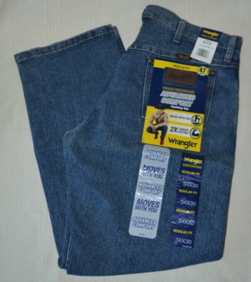 NEW Mens Wrangler Cowboy Cut Advanced Comfort Jeans 34x30