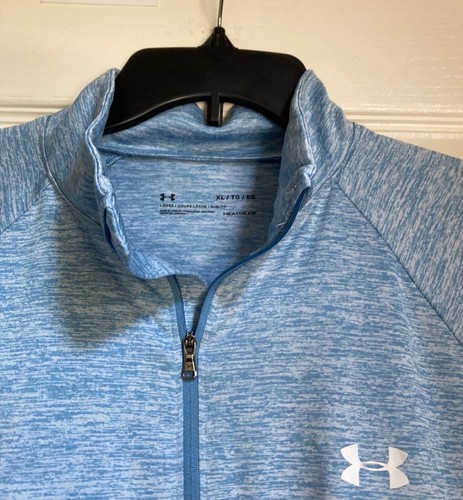 Under Armour Women’s Heat Gear 1/2 Zip Loose Fit L/S Shirt Blue XL NWOT - Picture 4 of 18