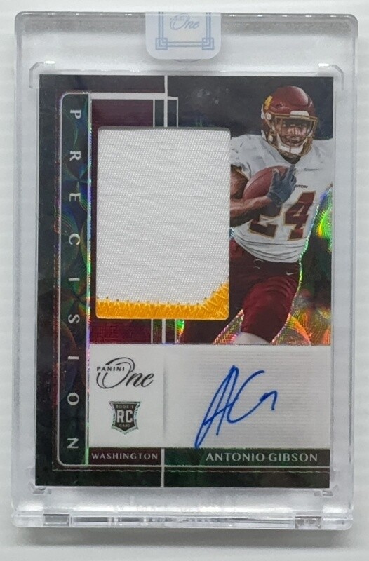 2020 Panini One Antonio Gibson Precision Black Rookie Patch Auto RC #3/10