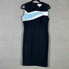 BOSS Hugo Boss Didina Sheath Dress Womens 6 Black Stretch Cotton Knee Length