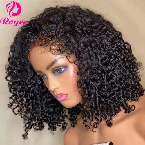 Pelucas de cabello humano bob corto rizado rizado 13x4 peluca frontal de encaje Remy cierre 4x4 - Imagen 7 de 24