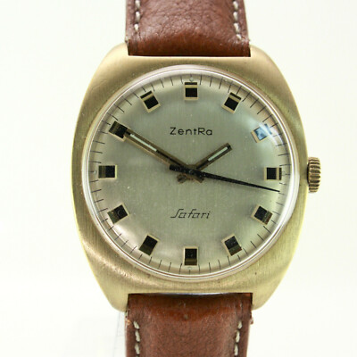 ZentRa Safari Double 70er Jahre Handaufzug Herrenarmbanduhr