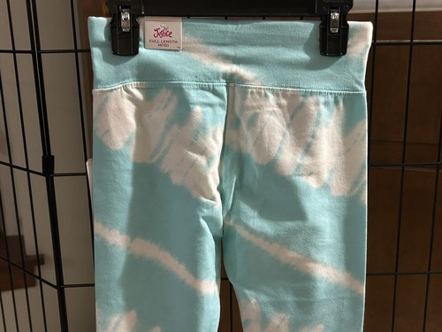 NWT Justice Girls Size M (10) Legging Full Length Aqua Mist Spiral Dye Logo - Picture 7 of 9