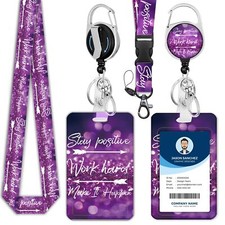Inspirational Quote Lanyards for Id BadgesCute Badge Reel Retractable and Det...
