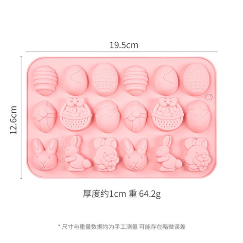 18 Easter Eggs Bunny Rabbit Silicone Mould Chocolate Fondant Jelly Ice Cube Mold - Picture 9 of 16