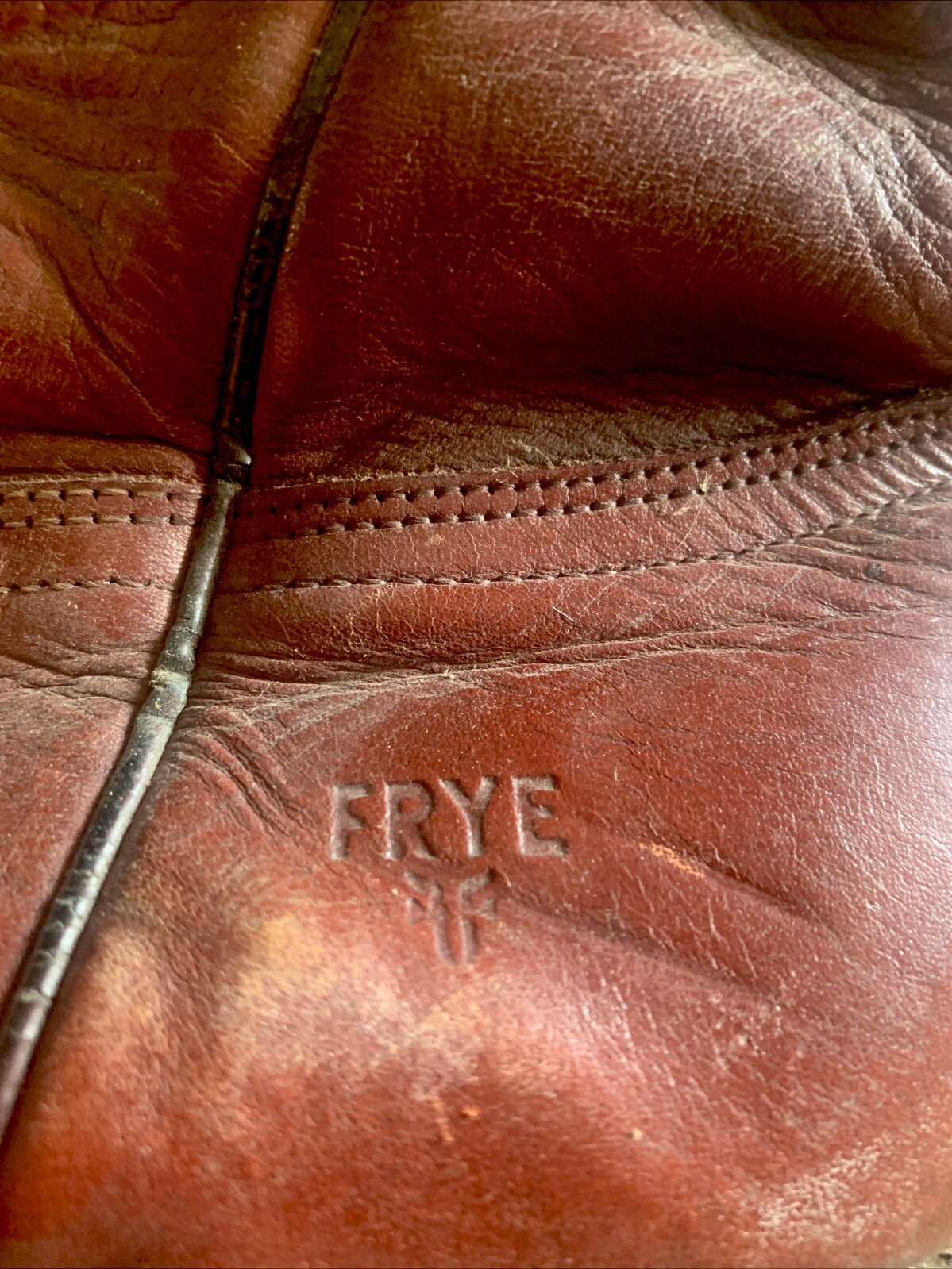 Vintage FRYE 2356 Oxblood Red Leather Western Cowboy Boots Size 9.5B Made In USA
