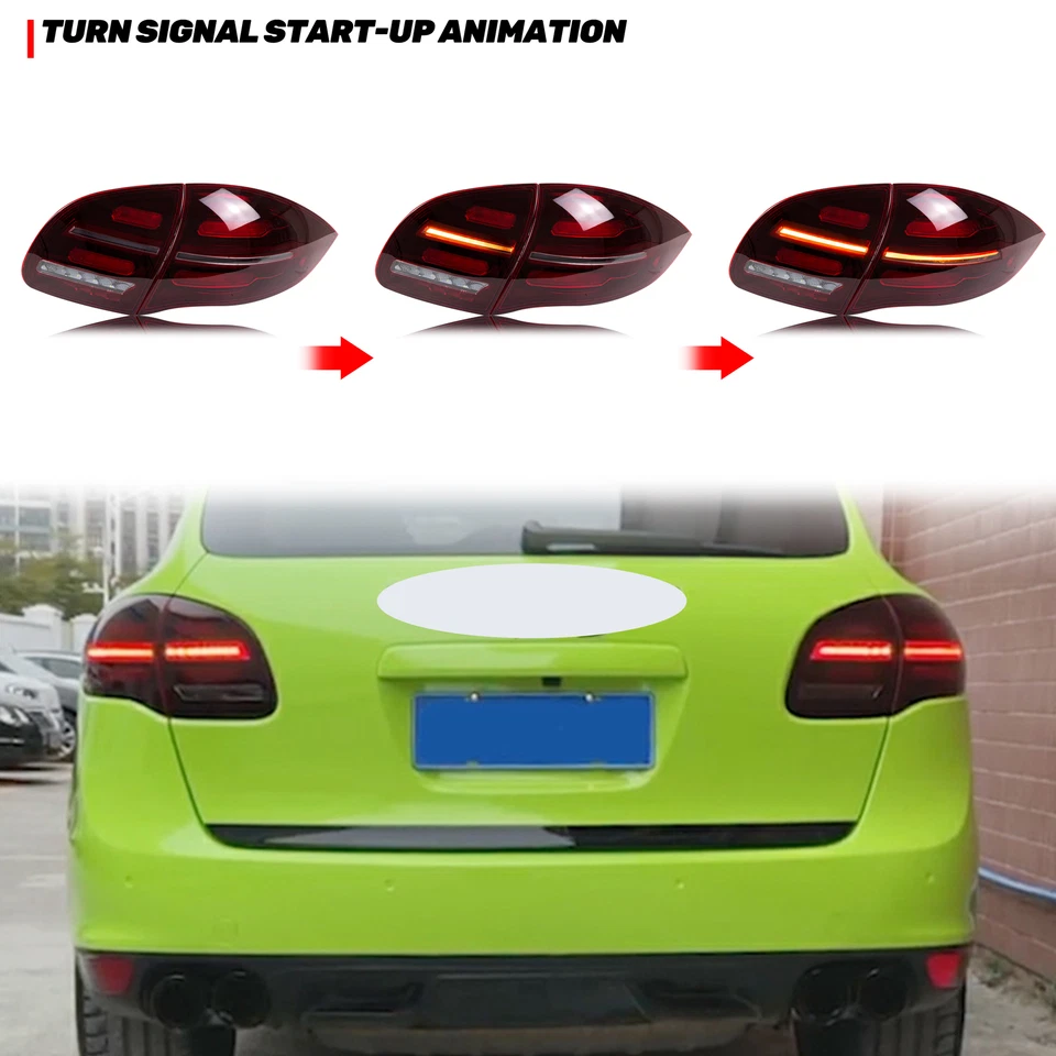 Luces traseras LED rojas para Porsche Cayenne 2011-2014 958 luces traseras secuenciales Foto 2 de 4