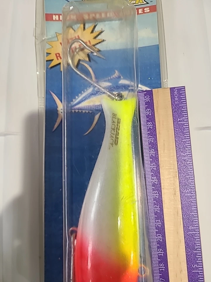 Señuelo de arrastre trenzado de alta velocidad de atún de agua salada Wahoo mero 6,5" caballa negra  Foto 4 de 4