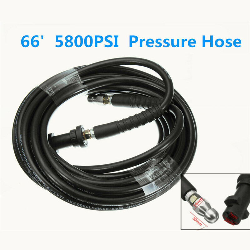20M High Pressure Washer Hose Pipe Sewer Drain Cleaning Cleaner Kit For