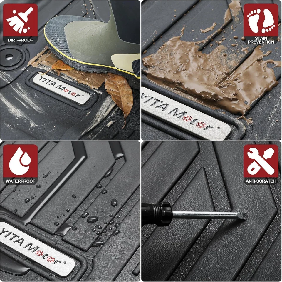 3D Floor Mats Set for 2016-2021 Dodge Durango Jeep Grand Cherokee TPE Liners Foto 3 de 4