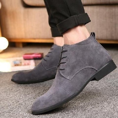 gray suede chukka boots