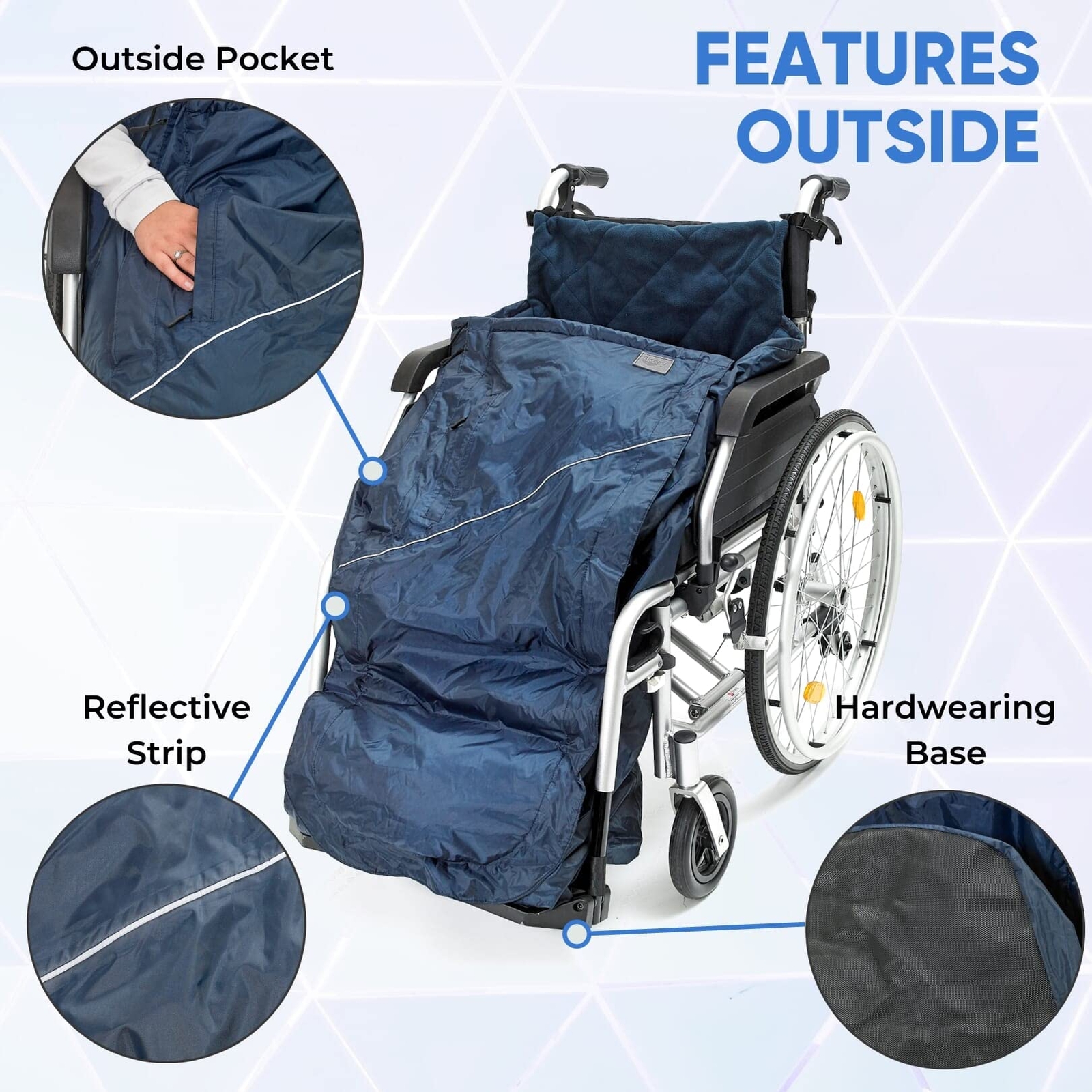 Deluxe Wheelchair Cosy Extra Large Waterproof Polyester & PVC
