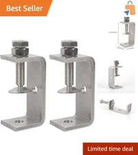 Durable Stainless Steel C Clamps - 2-Pack with 2.6" Jaw Opening for Woodworking