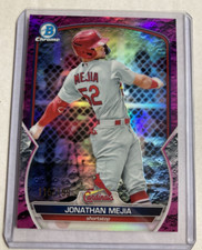 2023 Bowman Chrome #BCP-15- JONATHAN MEJIA SP RC Lunar Fuchsia Refractor #/199