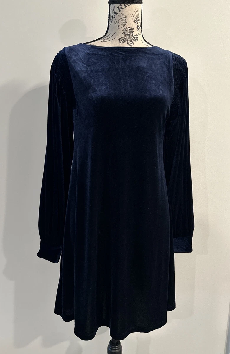 calvin klein blue velvet dress CALVIN KLEIN COLLECTION Size 40 Blue Velvet Cotton Blend Notch Lapel S –  Sui Generis Designer Consignment