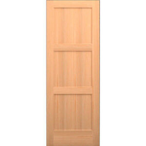 Details About Clear Pine 3 Panel Flat Mission Shaker Solid Core Interior Wood Doors Model 3cm