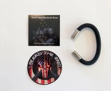 NRA.. Paracord Bullet Casing Bracelet...2nd Amendment...Nickel 9mm...Black..lrg