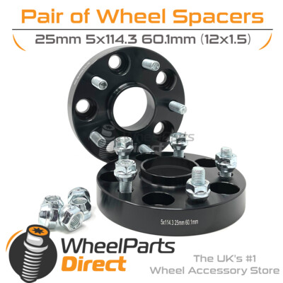 Bolt-On Wheel Spacers (2) 5x114.3 60.1 25mm for Toyota Alphard [Mk1] 02-08