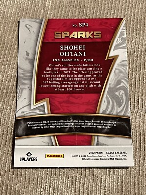2022 Panini Select Sparks Insert Shohei Ohtani LA ANGELS Card#SP4