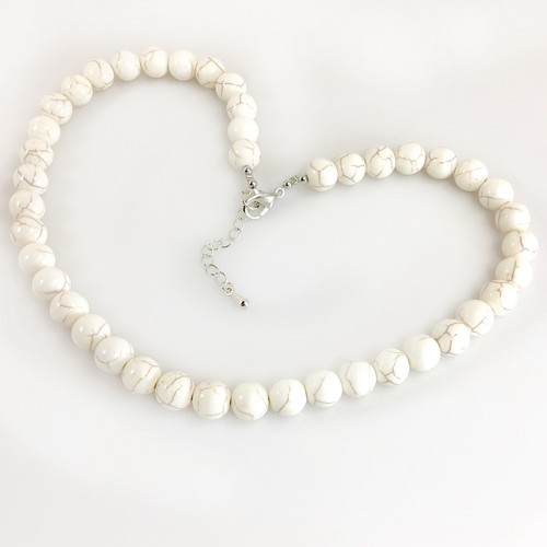 Collar con cuentas de piedras preciosas hecho a mano joyería redondo suave con broche de langosta plateada - Imagen 203 de 241
