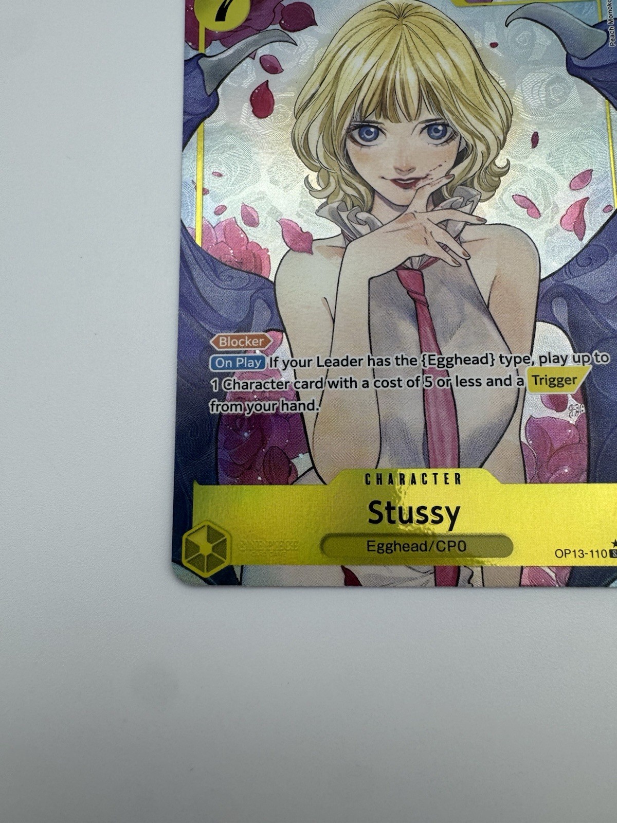 One Piece TCG Stussy (Alternate Art) OP13-110 Carrrying On His Will  Holo NM/M thumbnail 4