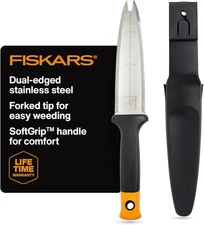 Fiskars Hori Hori Garden Knife with Sheath, Multi-Purpose Heavy Duty Gardening