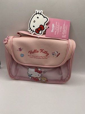 Sanrio Hello Kitty Pink / Clear Tote Cute Zippered Bag Makeup Bag