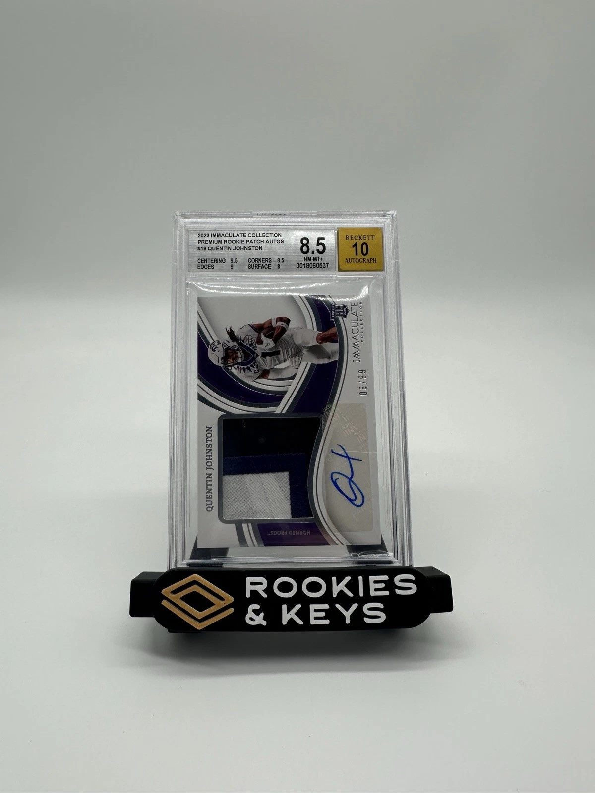 Quentin Johnston Panini Immaculate Collection Premium Patch Rookie Autographs #PPQJO Emerald