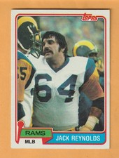 Jack Reynolds Los Angeles Rams 1981 Topps #369 Tennessee Volunteers