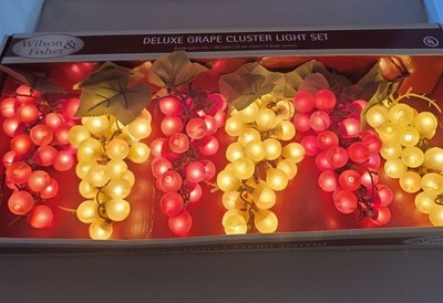 GRAPE Cluster String Lights Wine Bar Decor NEW 150 Lights Vintage