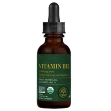 Vitamin B12, 5000 mcg, 3-in-1 Organic Liquid Vitamin B12, 30-Day Supply (1 Oz)