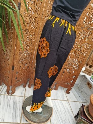 Damen Sommerhose locker luftig Gummibund leicht locker flammen Hose in M 38/40