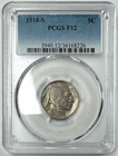 1918-S Buffalo Nickel  PCGS F12