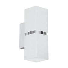 Image of White Up and Down Wall Light LED GU10 white & Chrome Indoor Modern Lighting