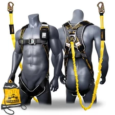 KwikSafety SCORPION DiamondBACK Safety Harness (w/ Attached Lanyard) ANSI OSHA