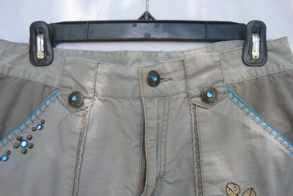 Pantalones Cortos Mary Kate & Ashley Niñas Verde Claro Ejército Con Lentejuelas Talla 16 Foto 4 de 4