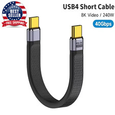 USB4 Short Cable 40Gbps Data Transfer 240W PD Fast Charging Thunderbolt 4/3 Inte