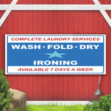 COMPLETE LAUNDRY SERVICES WASH FOLD DRY IRONING Indoor Outdoor Banner Sign